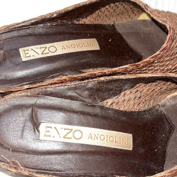 ENZO Angiolini Women's Slides Size 8M Brown Leather Weave Design Slip On - Picture 8 of 9